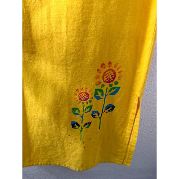 Sag Harbor 2 Piece Outfit Shacket And Tank Dress 10 P Linen Blend Flower Buttons - Picture 7 of 16